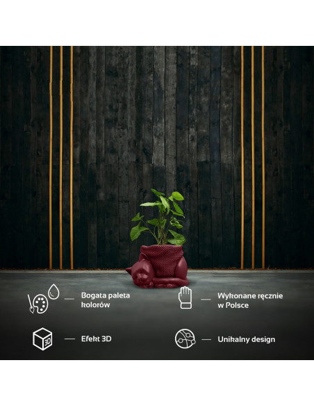 Donica Sleepy Cat Maroon Poli 12 cm