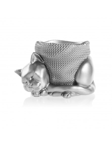 Donica Sleepy Cat Silver Poli 12 cm