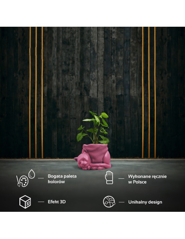 Donica Sleepy Cat Candy Pink Poli 12 cm