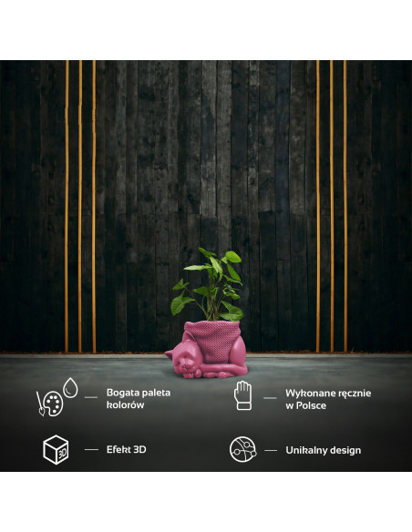 Donica Sleepy Cat Candy Pink Poli 12 cm