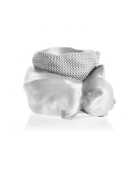 Donica Sleepy Cat White Poli Matt 12 cm