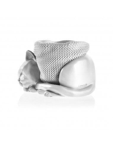 Donica Sleepy Cat White Poli Matt 12 cm