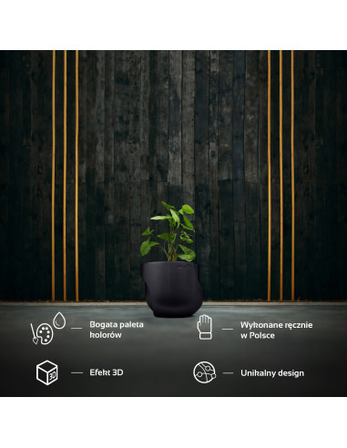 Donica Cut My Side Black Metallic 13 cm