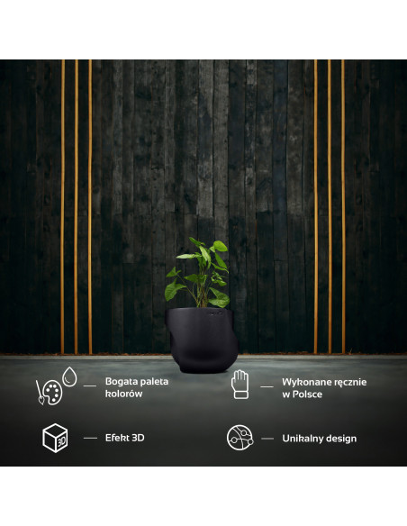 Donica Cut My Side Black Metallic 13 cm