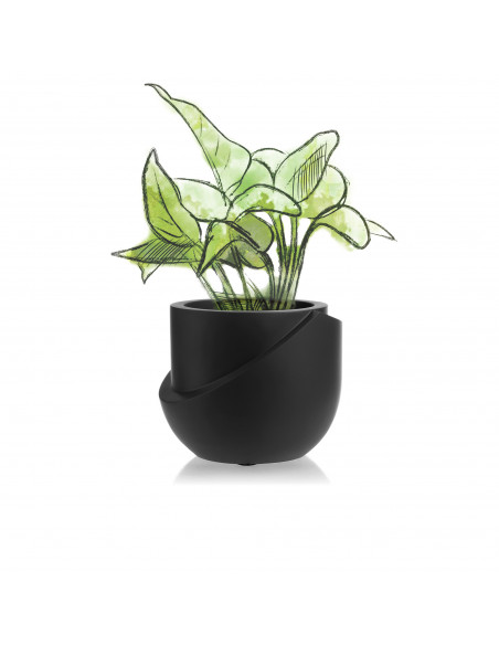 Donica Cut My Top Black Matt Poli 13 cm