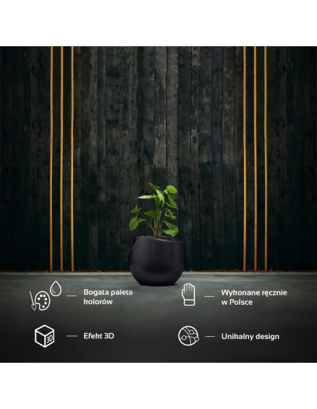 Donica Cut My Top Black Metallic 13 cm