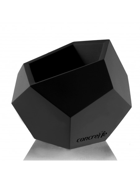 Donica Square Geometric Black Matt Poli 12 cm