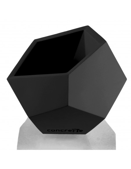 Donica Square Geometric Black Matt Poli 12 cm