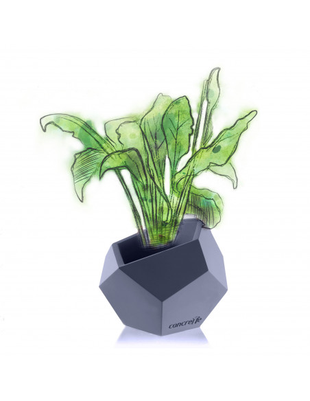 Donica Square Geometric Midnight Gray Poli 12 cm