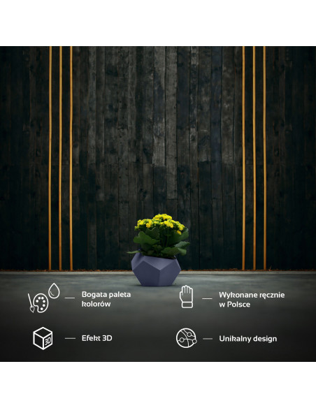 Donica Square Geometric Midnight Gray Poli 12 cm