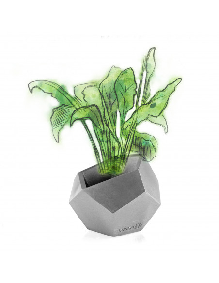 Donica Square Geometric Silver Poli 12 cm