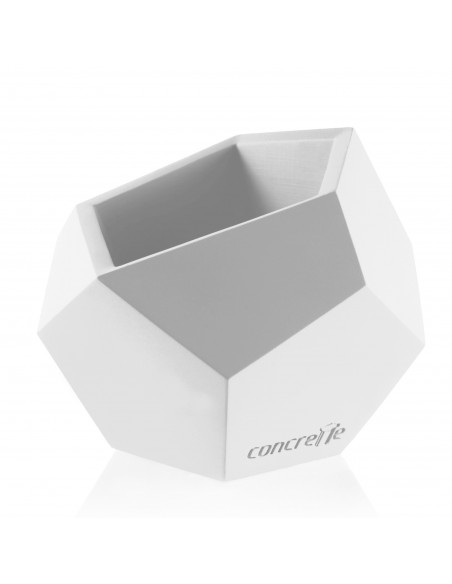 Donica Square Geometric White Poli 12 cm