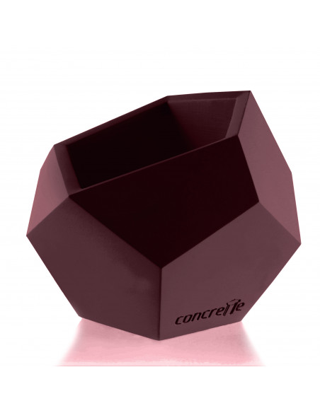 Donica Square Geometric Maroon Poli 12 cm