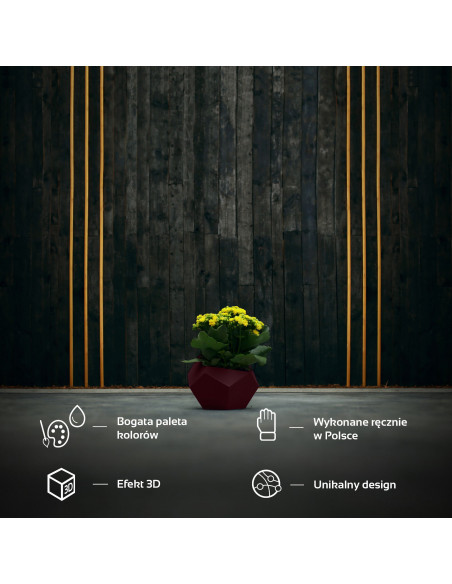 Donica Square Geometric Maroon Poli 12 cm