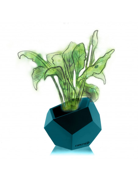 Donica Square Geometric Dark Turquoise Poli 12 cm