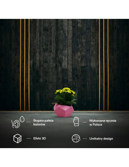 Donica Square Geometric Candy Pink Poli 12 cm