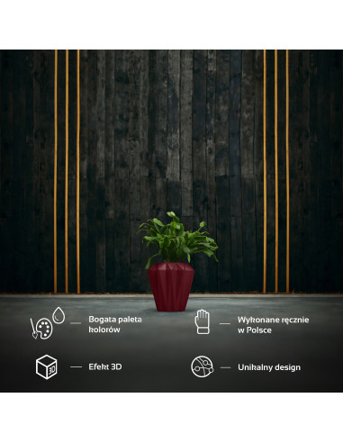 Donica Rack Maroon Poli 13 cm