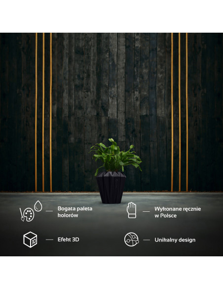 Donica Rack Black Metallic 13 cm