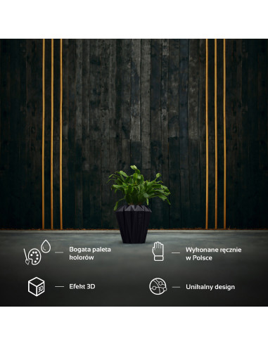 Donica Rack Black Metallic 9 cm