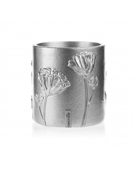 Donica Flower Deco Silver Poli 13 cm