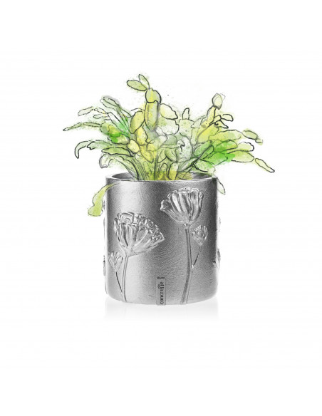 Donica Flower Deco Silver Poli 13 cm