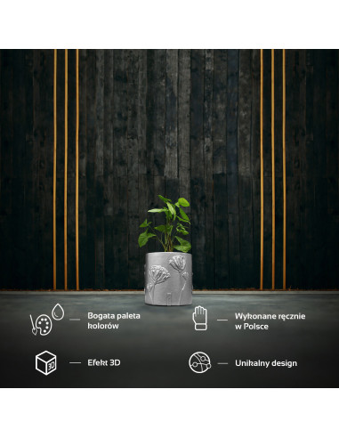 Donica Flower Deco Silver Poli 13 cm