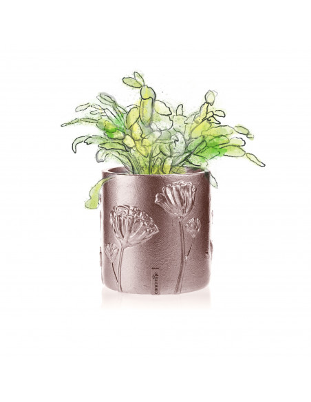 Donica Flower Deco Rose Gold Poli 13 cm