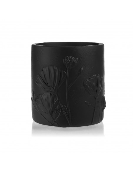 Donica Flower Deco Black Matt Poli 13 cm