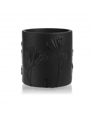 Donica Flower Deco Black Matt Poli 13 cm