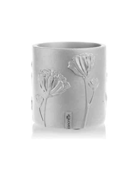 Donica Flower Deco White Poli Matt 13 cm