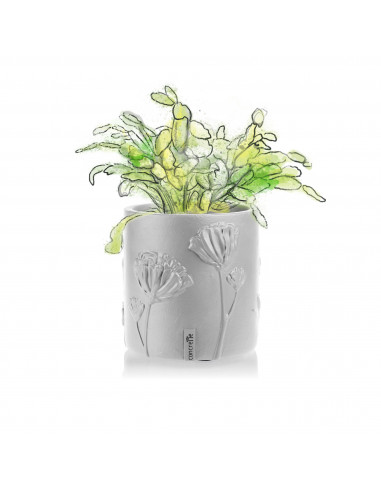 Donica Flower Deco White Poli Matt 13 cm