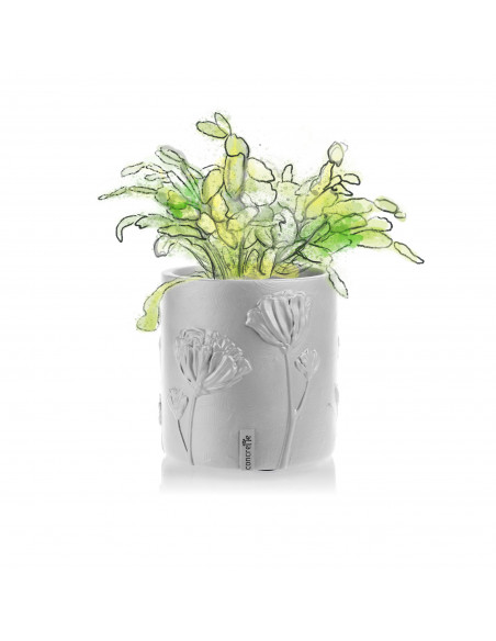 Donica Flower Deco White Poli Matt 13 cm