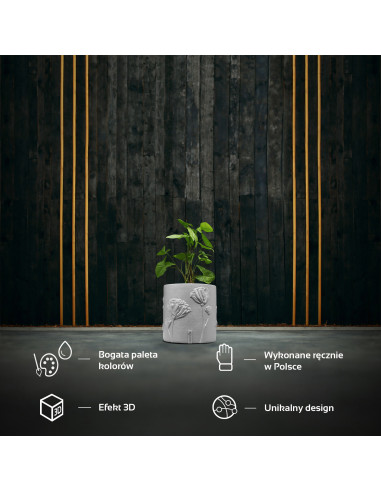 Donica Flower Deco White Poli Matt 13 cm