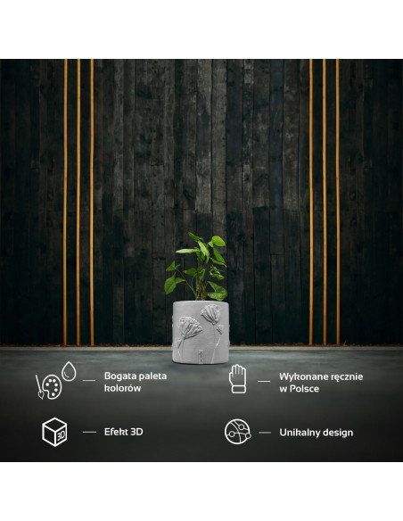 Donica Flower Deco White Poli Matt 13 cm