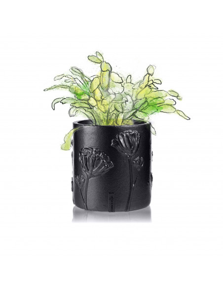 Donica Flower Deco Black Metallic 13 cm