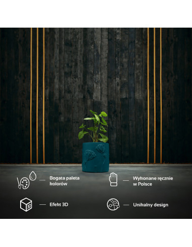 Donica Flower Deco Dark Turquoise...