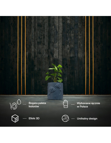 Donica Flower Deco Midnight Gray 13 cm