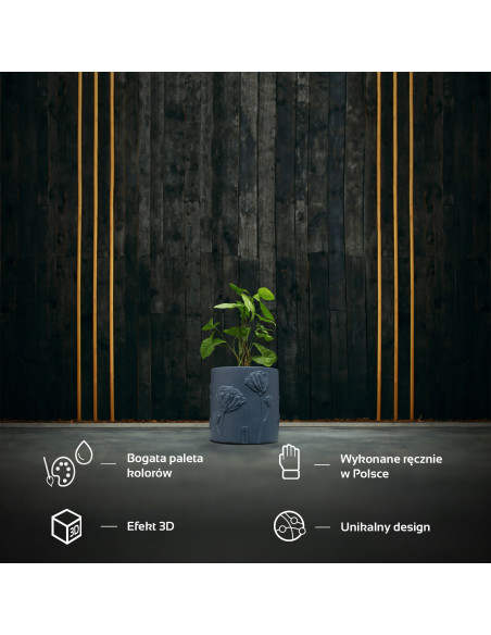 Donica Flower Deco Midnight Gray 13 cm