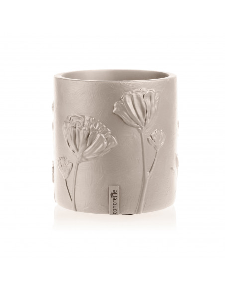 Donica Flower Deco Light Beige Poli 13 cm