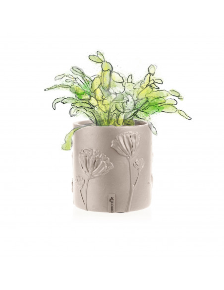 Donica Flower Deco Light Beige Poli 13 cm