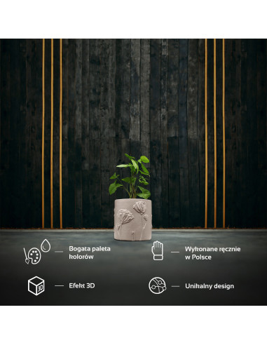 Donica Flower Deco Light Beige Poli...