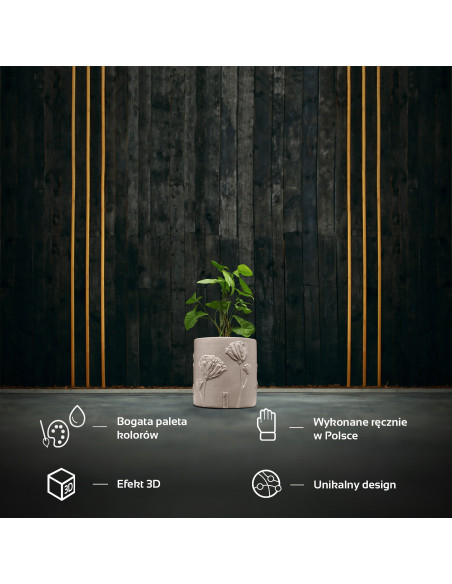 Donica Flower Deco Light Beige Poli 13 cm