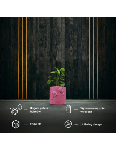 Donica Flower Deco Candy Pink Poli 13 cm