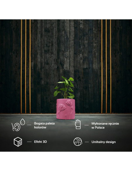 Donica Flower Deco Candy Pink Poli 13 cm