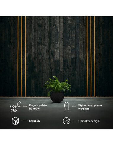 Donica Bauble Black Matt Poli 7,6 cm