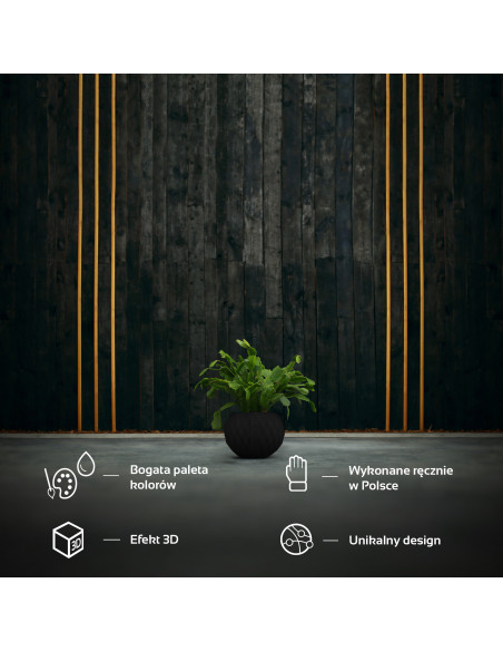 Donica Bauble Black Matt Poli 7,6 cm