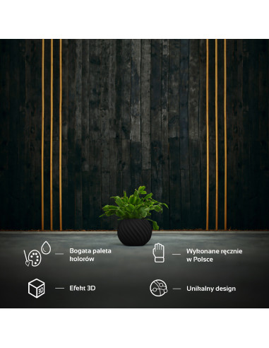 Donica Bauble Wave Black Matt Poli...