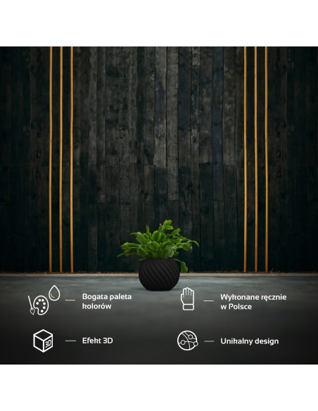 Donica Bauble Wave Black Matt Poli 7,6 cm