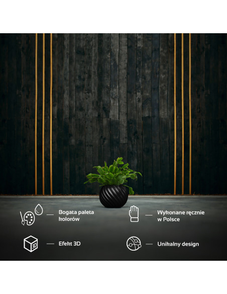 Donica Bauble Wave Black Metallic Poli 7,6 cm