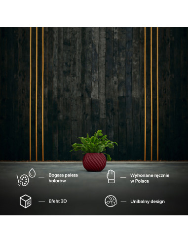 Donica Bauble Wave Maroon Poli 7,6 cm